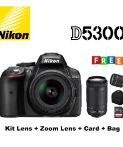 Nikon D5300 Kit Lens + Zoom Lens + Card + Bag