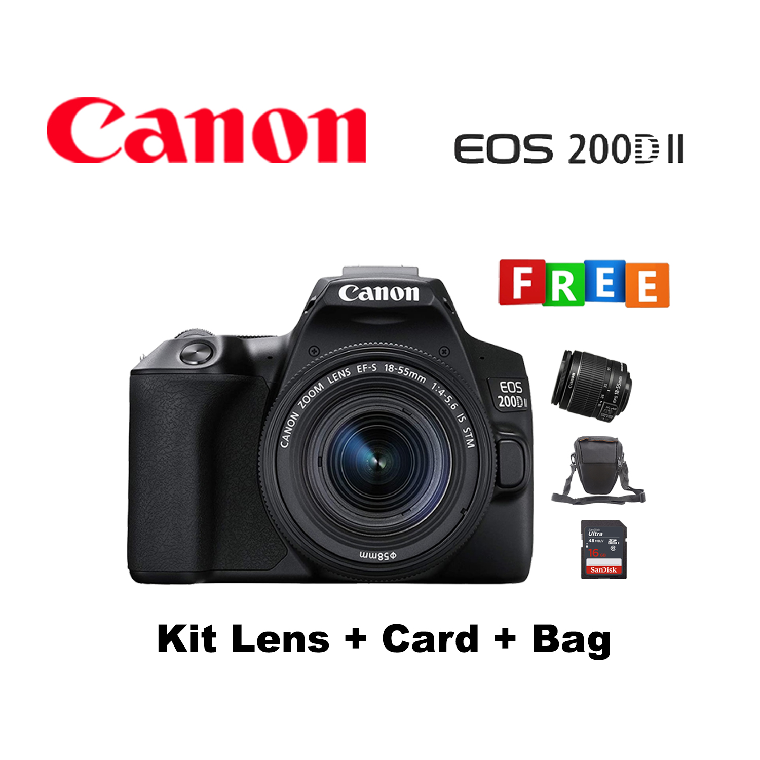 Digital Slr Camera Digital Camera Canon 200d Mark Ii Refurbished - Main Image