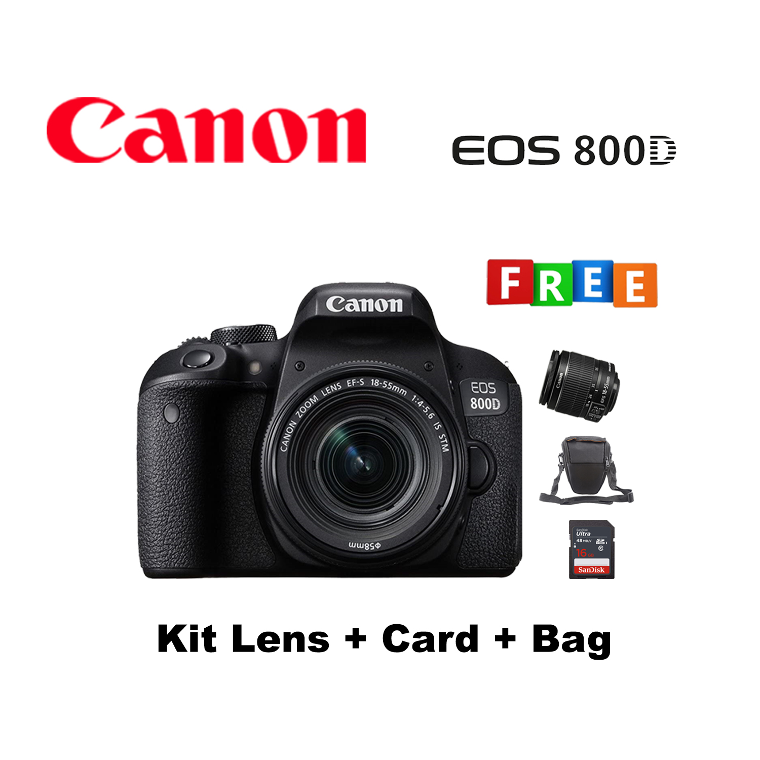Price Canon Dslr 800d Canon EOS 800D DSLR Camera Kit Lens Card Bag