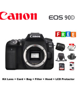 Canon EOS 90D DSLR Camera Kit lens + Card + Bag + Hood + Protector + Filter