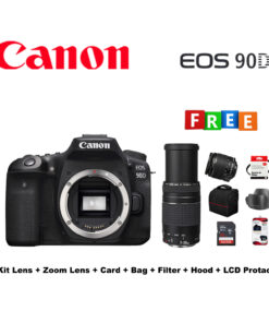 Canon EOS 90D DSLR Camera Kit lens + Zoom Lens + Card + Bag + Hood + Protector + Filter