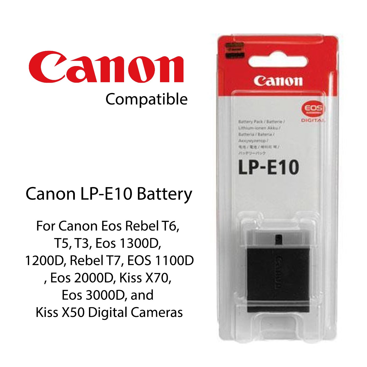 Jupio Batteria Sostitutiva Per Canon LP-E10/NB-E10 - Ricarica Per EOS 1100D, 1200D, Rebel T3 - 4